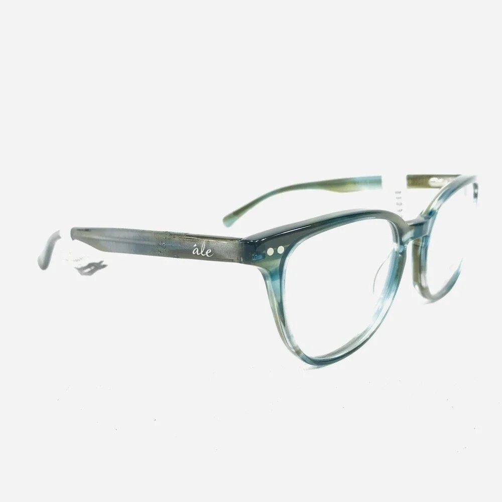 Ale by Alessandra Eyeglasses Frames 617-3 Clear Blue Green Round 51-18-135